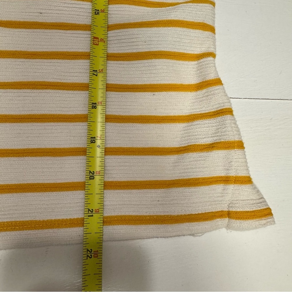 Old Navy Cream and Yellow Stripe Boxy Blouse with Sailor Collar Women’s Top - Picture 10 of 11